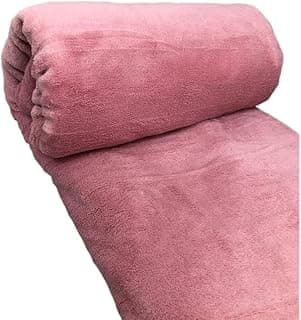Manta super king rosa de microfibra felpuda, enrolada, tamanho 2,80m x 2,50m