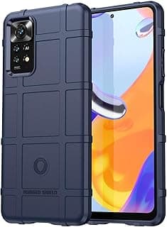 Capa protetora azul Rugged Shield para Xiaomi Redmi Note 11 Pro 4G/5G com design robusto e proteção 360°.