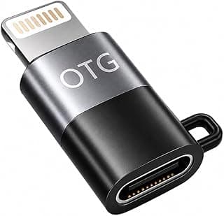 Adaptador USB Tipo C para Lightning Chrome Technology Compatível com iPhone Conversor para Fone Microfone Áudio Carregamento Preto e Cinza Cabo USB C para iOS Compacto Portátil