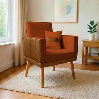 Poltrona Estofada Minimalista para Sala com Design Contemporâneo e Conforto Elevado(Terracota)