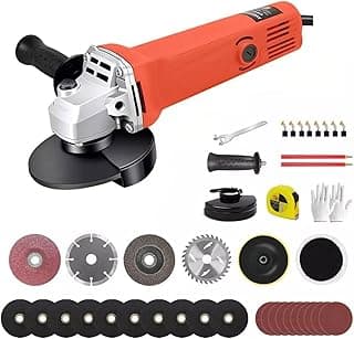 Lixadeira Esmerilhadeira Angular,Potente e Versatil,Esmerilhadeira Lixadeira Angular Profissional Disco Corte Desbaste 750W 11000rpm 115mm com Empunhadura Auxiliar, para Trabalhos de Corte e Desbaste