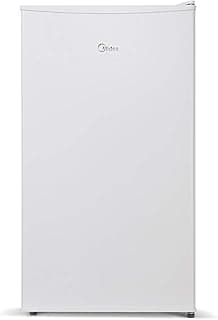 Frigobar branco 93L Midea, 110v, vista frontal com logo.