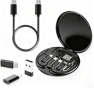 Kit Cabos USB Adaptadores Multifuncional 60W Carregamento Rápido, Case Portátil Com Conectores USB-C E A, Micro USB, Cabo Universal Compacto Para Celular E Dispositivos