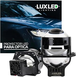 Par de projetores LED para óptica automotiva, LUXLED LIGHTING, alta potência, 40000 lumens, preto e prata