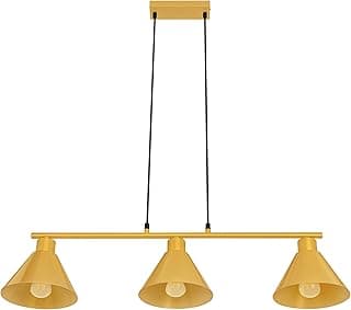 Luminária Pendente para Ilha de Cozinha em Estilo Industrial, Lustre Linear Vintage Dourada, Pendente Luminária Estilo Casa de Campo (Lâmpada Não Inclusa)