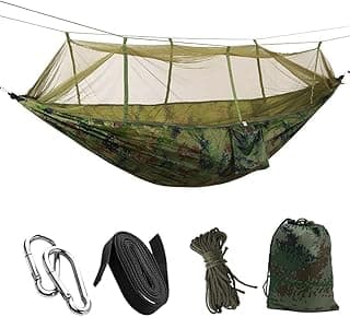 260 * 140 cm, Verde, Rede Camping, Rede com Mosquiteiro, Rede de Descanso Casal, Rede de Dormir Casal