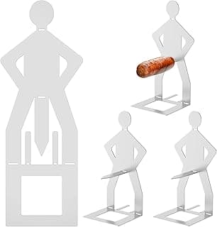 Suportes de aço inoxidável para cachorro-quente em forma de homem, para churrasco, acampamento e piquenique
