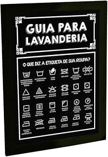 Quadro decorativo guia de etiquetas de roupa para lavanderia A4