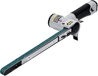 Lixadeira pneumática industrial cinza e verde para polimento de metal