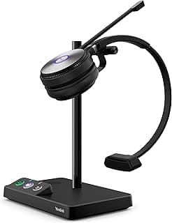 Fone de ouvido Yealink WH62 Mono UC com suporte e botões de controle