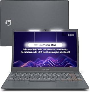 Notebook Positivo Vision C14 Lumina BAR aberto com tela e teclado visíveis
