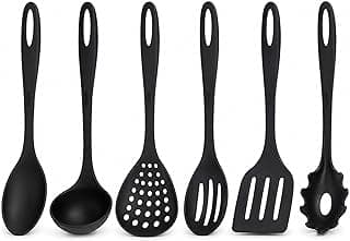 Jogo de Utensílios de Cozinha Preto de Nylon com 6 Peças