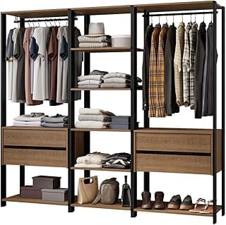 Guarda-roupa Closet Modulado Valencia 4 Gavetas 199cm Rustic/preto Madesa 02