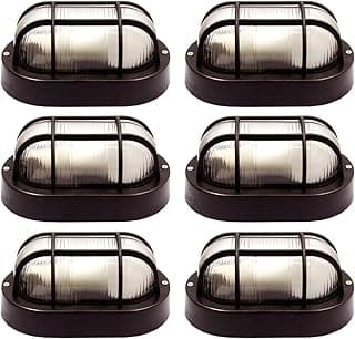 Kit de 6 arandelas tartaruga pretas para iluminação externa E27
