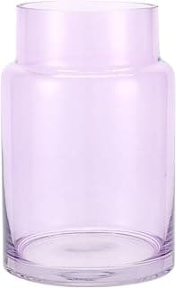 Vaso de vidro transparente roxa de 23 cm para flores