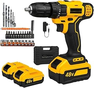 Parafusadeira Furadeira de Impacto Sem Fio 48V Com 2 Baterias Bivolt 32 Acessórios Maleta Completa Para Uso Profissional