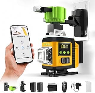 Nível a laser 16 linhas verde 4D 360° autonivelante, controle remoto, acessórios