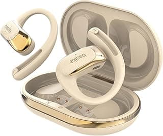 Fone de Ouvido Bluetooth Basike OWS em Cáqui com Acabamento Dourado