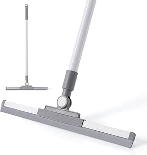 Yocada Vassoura de borracha para piso de borracha TPR lâmina ajustável rodo de limpeza doméstica para chuveiro, banheiro, cozinha, casa, azulejo, pelo, pêlo, chão, mármore, vidro, janela, limpeza de