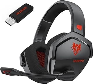 Fone de Ouvido para Jogos NUBWO sem Fio com Microfone Bateria de 100 Horas Preto para PC