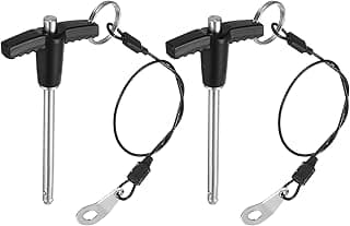 Generic 2 pinos de trava de alça T, pino de liberação rápida com botão de pressão de aço inoxidável de 5 mm x 50 mm de comprimento de uso