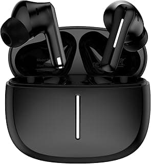 Fones de Ouvido Bluetooth 5.3 com ANC Cancelamento de Ruído, 42H Reprodução Sem Fio, IPX5 à Prova d’Água, Graves Profundos, Esportivos para iOS e Android, Preto