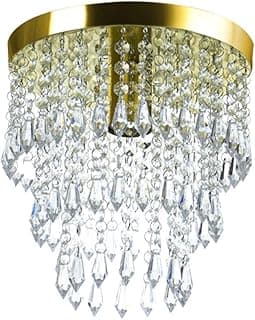 Lustre De Cristal Acrilico Manucrillic Dourado Maravilhoso