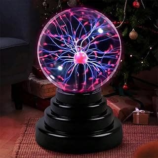 Globo de Plasma Luminária de Raios Plasma Ball USB ou pilhas com raios rosa e azul