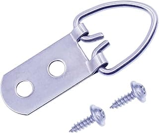 Cabides de Imagem de Anel D Resistentes com Parafusos, 30 Peças de Hardware de Suspensão de Imagem de Anel D Grande e Largo, Ganchos de Imagem de 2 Furos para Espelho, Relógio, Decoração, Pint
