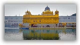 Poster panorâmico do Templo Dourado em Amritsar, Índia, em tela de arte de parede