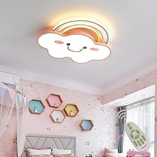 Luminária de teto LED infantil em forma de nuvem com controle remoto