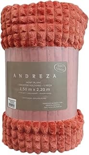 Manta Cobertor Mont Blanc Canelado, Ultra Soft, Poliéster, Solteiro, 1,50 x 2,20 m, Secagem Rápida (TERRACOTA)