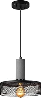 Luminária pendente industrial cinza e preto para cozinha, sala de jantar, quarto, sala de estar, bar