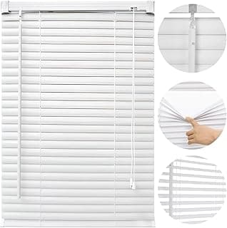 Cortina persiana horizontal branca 1,00m x 1,30m PVC Atlas