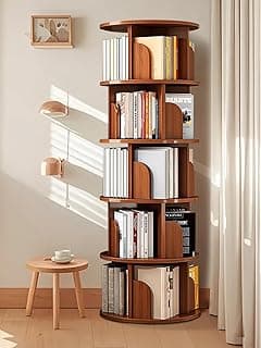 Estante de Livro Giratória 160 * 46cm, Estante Livros com 12 Destacável Nichós, Estanté para Livrós, Estánte Livreiro Giratória 360 Graus, Livreiro Estánte Livrós, 5 Andares Estanté Giratória Lívros