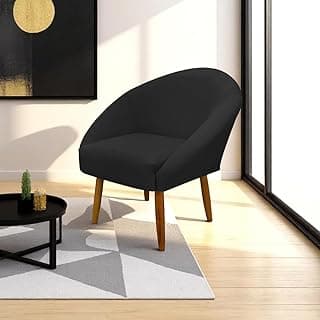 Poltrona Decorativa Para Sala Recepção Manicure Consultório Stella Suede (Preto)