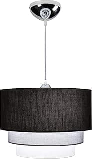 Pendente Valência 1 Luz E27, LLUM Bronzearte, 36184, 105W, Preto/Cinza/Branco