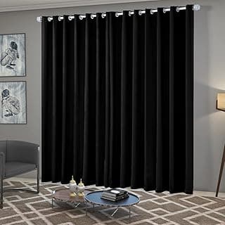 Cortina blackout preta 3m x 2,5m com ilhós cromados para quarto ou sala