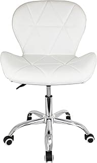 Cadeira Escritório Eiffel Slim Home Office Evolux Base Giratória com Rodinhas em Couro Sintético na Cor Branca