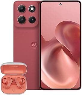 Smartphone Motorola Moto g86 5G Vermelho + Fone Bluetooth Buds - 256GB 24GB (8GB RAM+16GB Ram Boost) Tela 1.5K pOLED, 50MP Sony camera OIS Moto AI, videos em 4K, IP68 + IP69