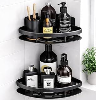 Kit 2 Prateleiras de Canto Suporte Porta Shampoo Sabonete Box Banheiro Sem Furar Parede Nicho Organizador Estilo Moderno Resistente