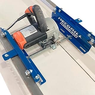 Kit para montar bancada de corte com serra circular, suporte azul e marca RECOIL
