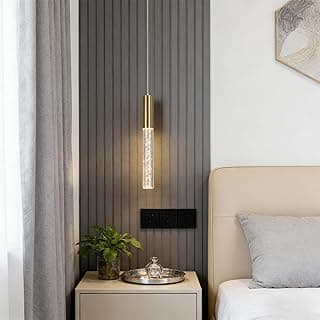 Luminária Pendente para Cabeceira, Design Moderno em Ferro e Acrílico, Fio Ajustável de 2M, para Quarto e Sala
