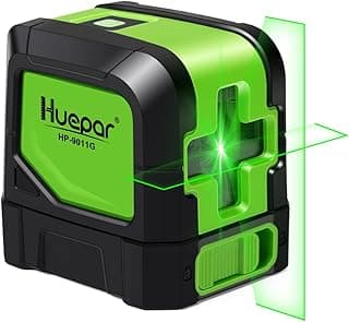 Nivel a laser Huepar HP-9011G verde e preto com iluminação e botão de ativação