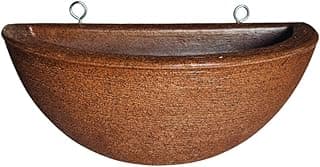Vaso de parede grande em polietileno marrom para plantas de jardim ou varanda
