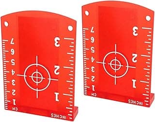 Alvos de laser vermelhos com alvo central branco e números brancos de 1 a 9