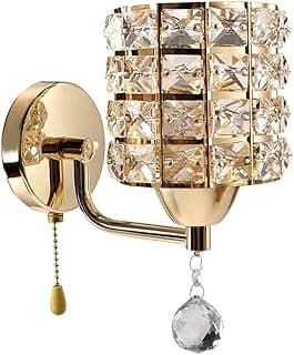 Arandela de parede decorativa moderna de cristal dourado