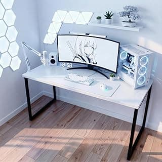 Escrivaninha Industrial 120cm Mesa Computador Loft para Escritório Estudo Home Office (Branco)