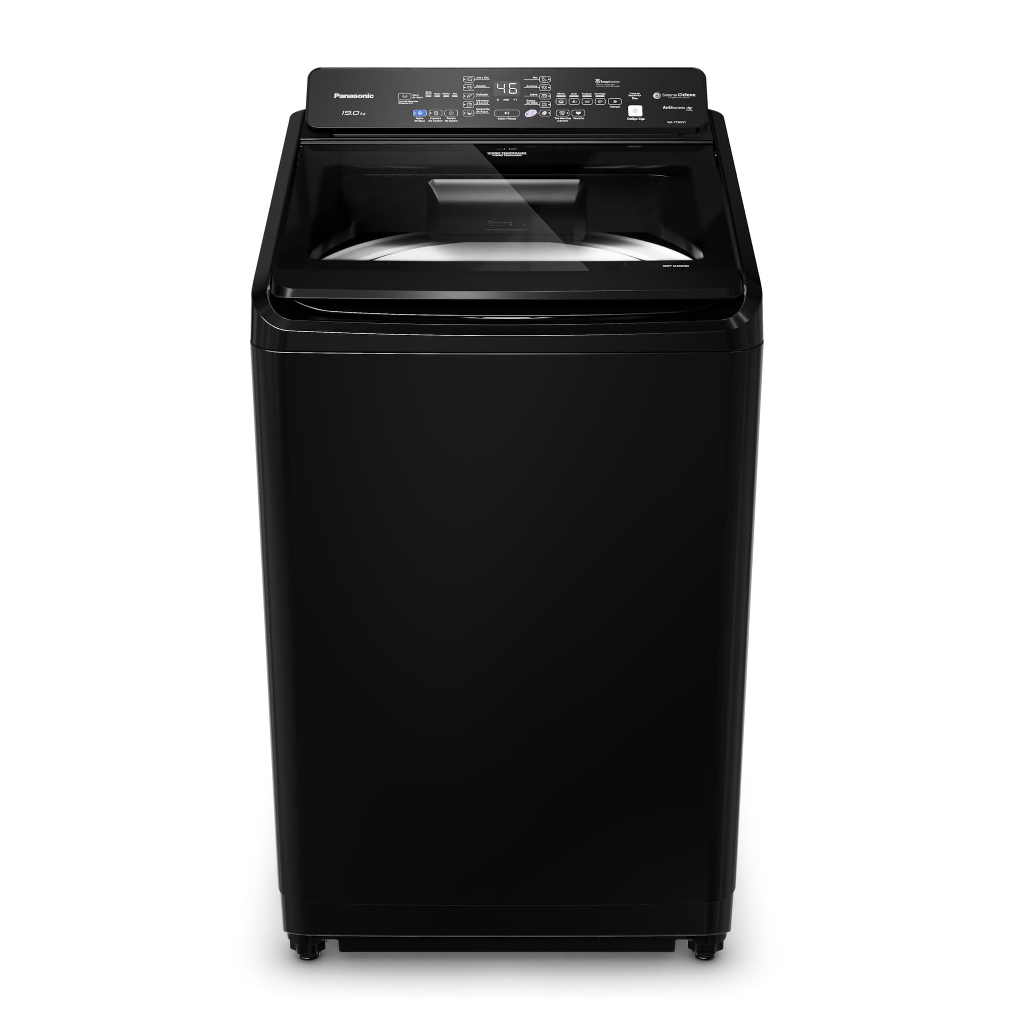 Máquina de Lavar Panasonic NA-F190G1B Painel Digital 19kg Preta 220V