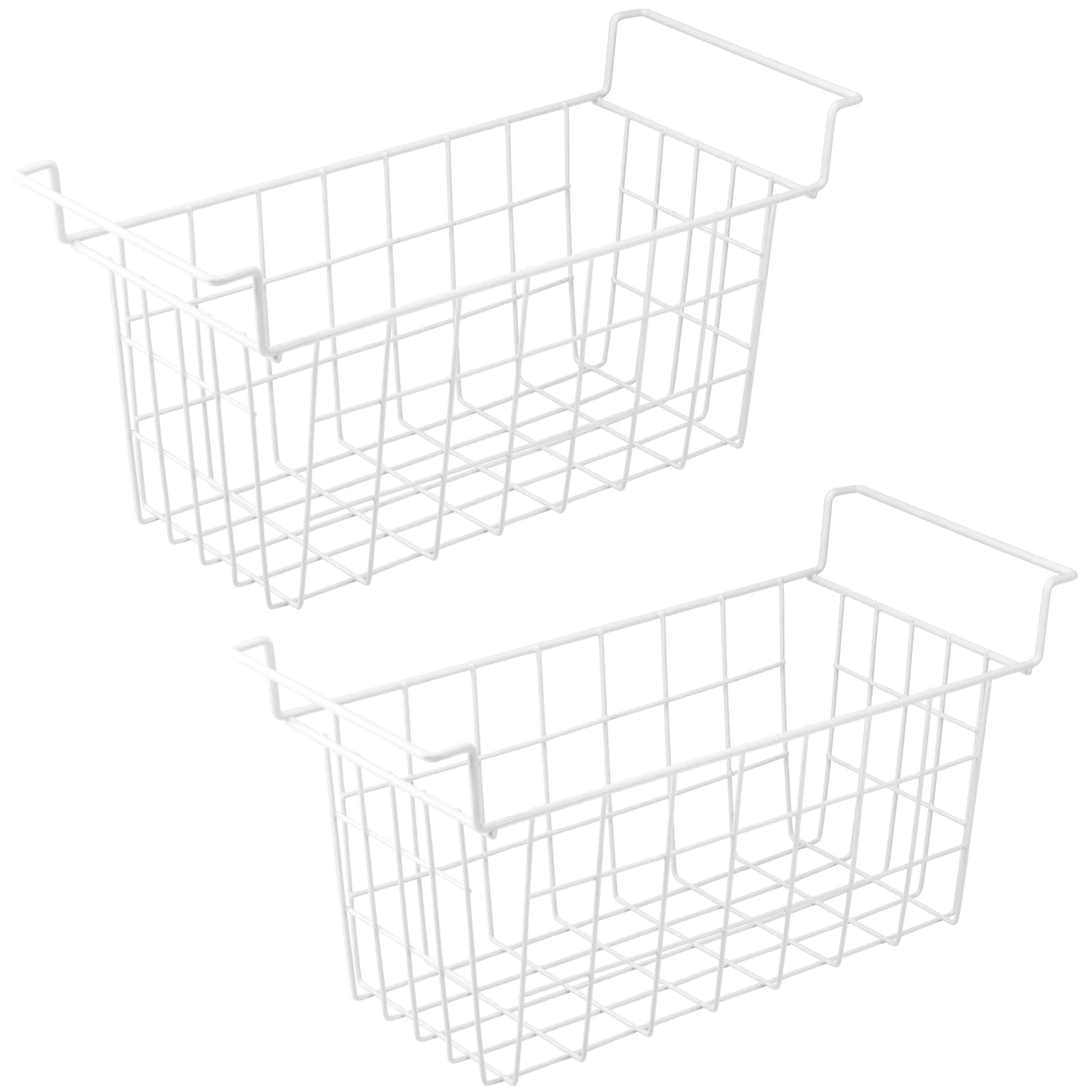 Caixas Organizadoras de Freezer Metal Penduráveis 40 cm Branca 2 Unidades